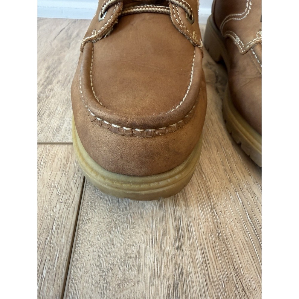 Judith Sport Ankle Boot Women 8.5 Brown NWOT Leather Lace Up Moc Toe W0343 - Picture 2 of 9
